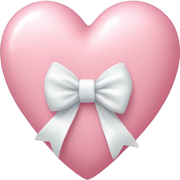 Pastel pink heart with white bow emoji