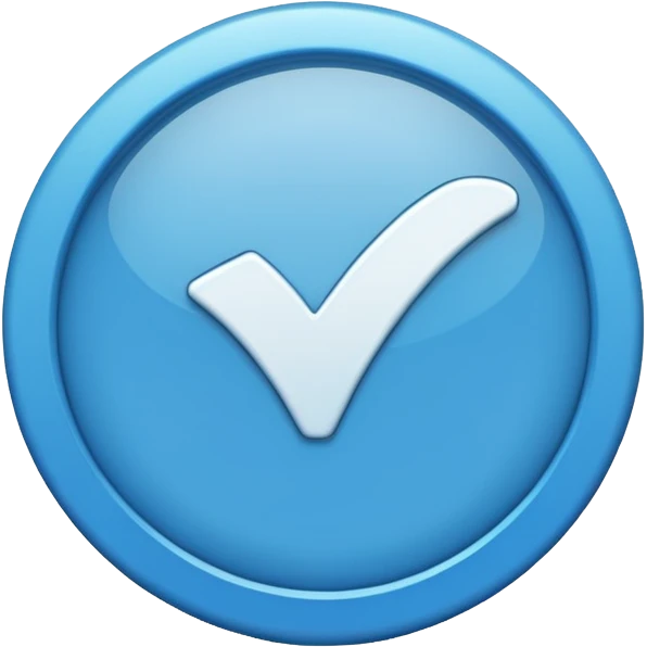 blue check mark emoji