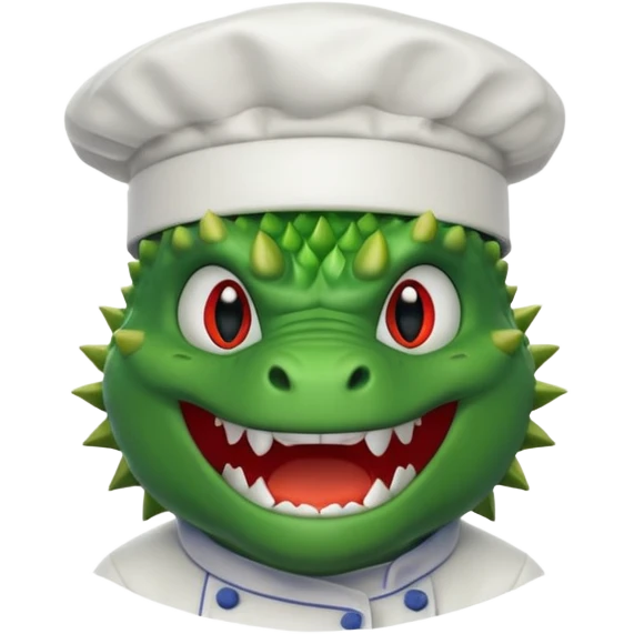 Godzilla with a chef hat emoji
