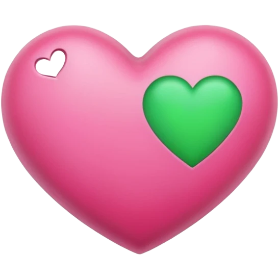 pink and green heart emoji