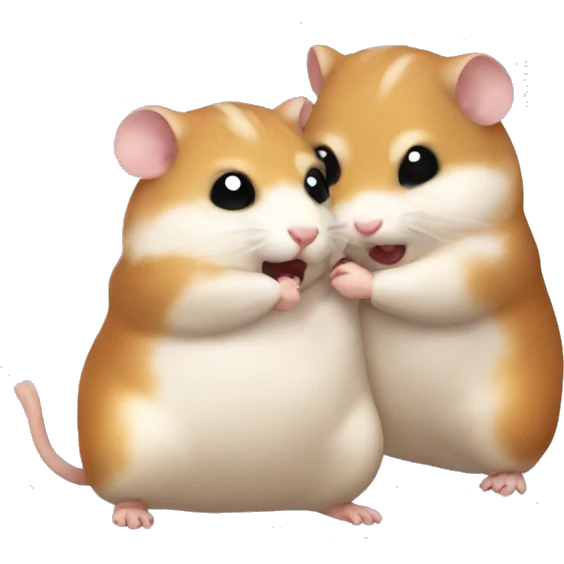 two hamster wrestling emoji