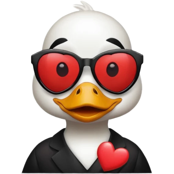 Make a frame emoji and inside it is a duck wearing red heart sunnies and the background is sky or anything blue make it like this 🌇 but what I described inside  emoji