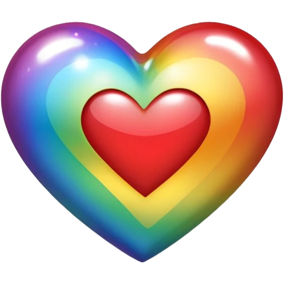 heart with a rainbow shimmer center emoji