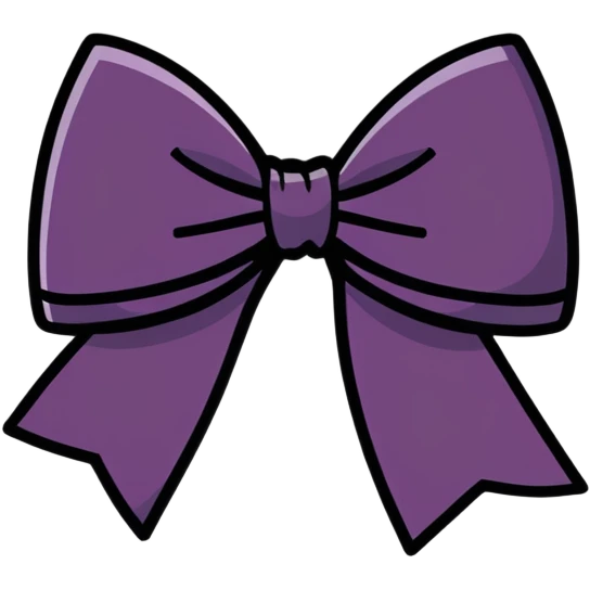Realistic dark plum color bow emoji