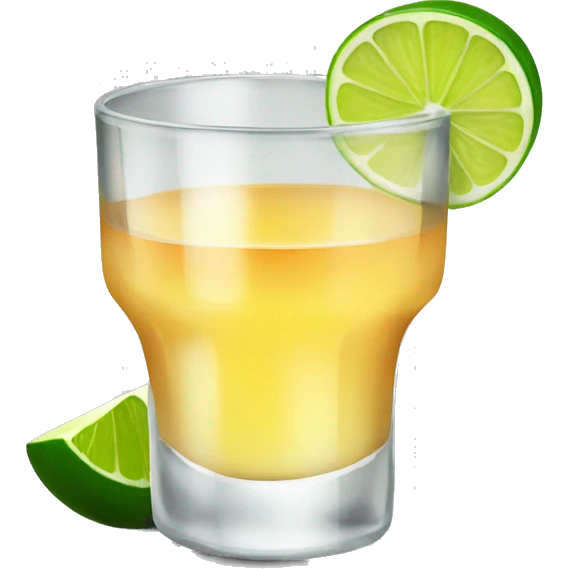 Tequila shot with lime and salt emoji