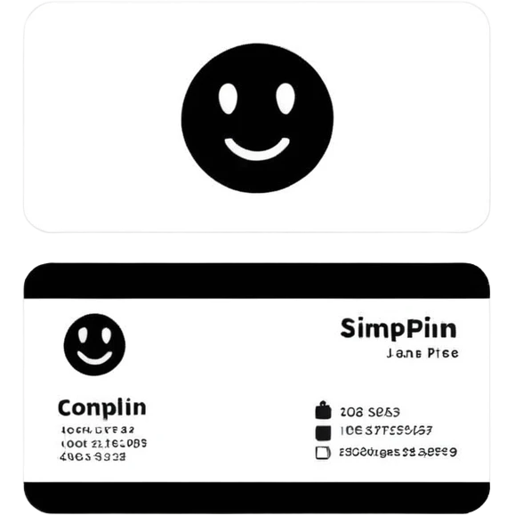 a business card with professional and clean design, white background, black text, simple and modern emoji