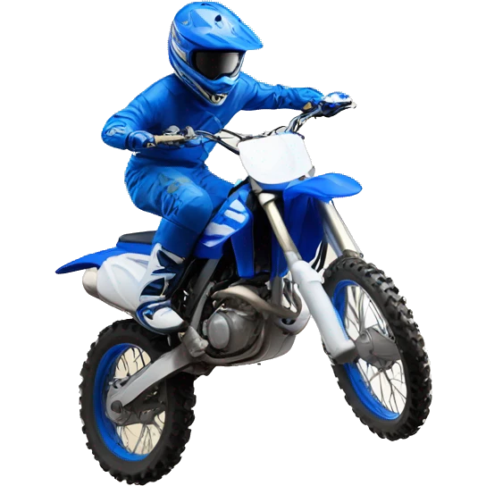 Blue dirt bike  in the air emoji