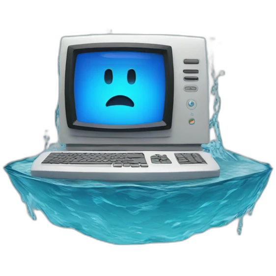 computer inside water emoji