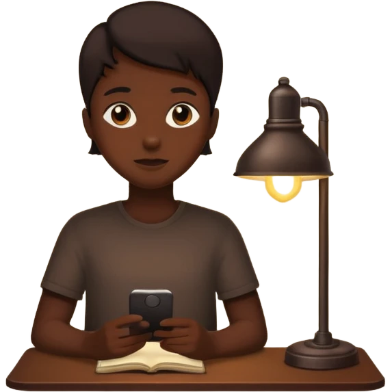 person silhouette under a dim lamp with shadows emoji