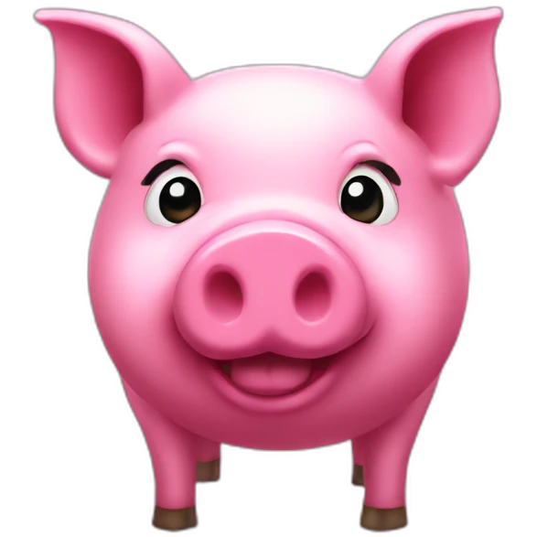 Pink pig bitcoin emoji
