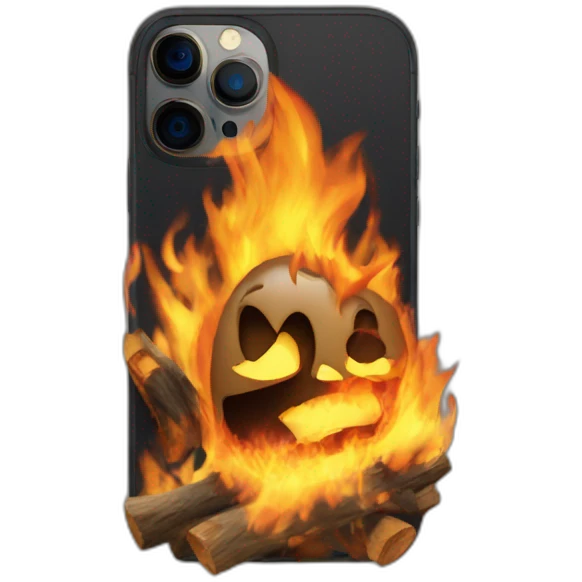 burning iphone 15 pro max emoji