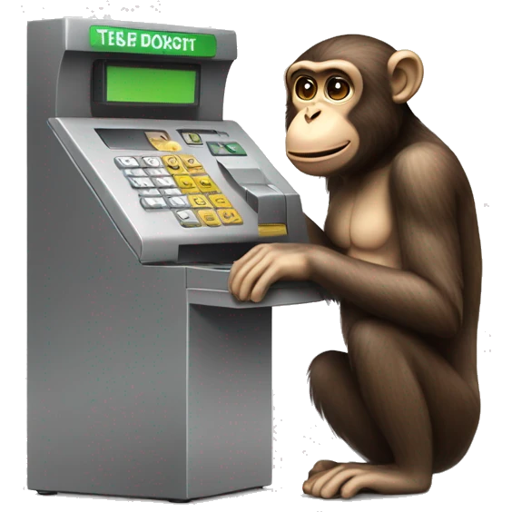 Monkey behind the cash register emoji