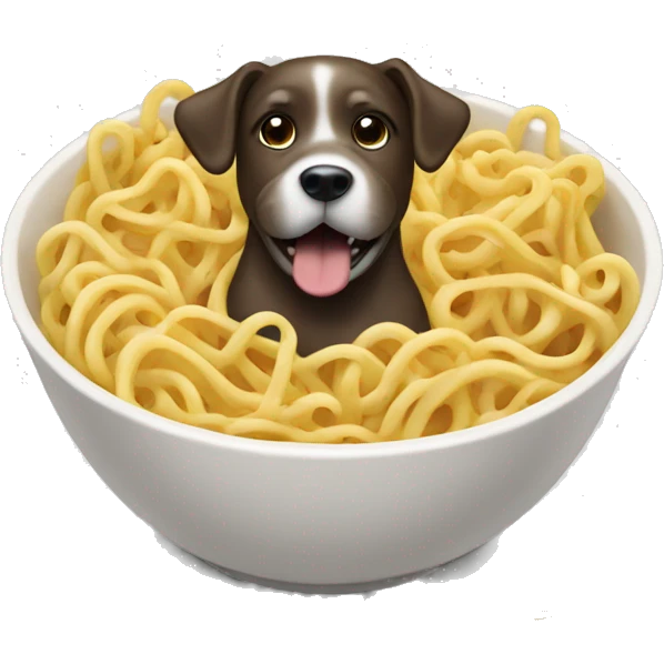 dog eating noodles emoji