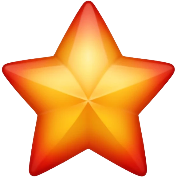 Greadiant colour oreange to yellow colour ball inside the red star emoji