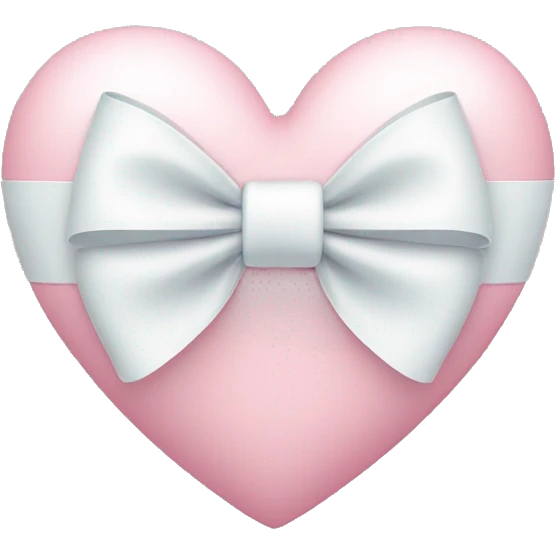 Pastel pink heart with white bow emoji