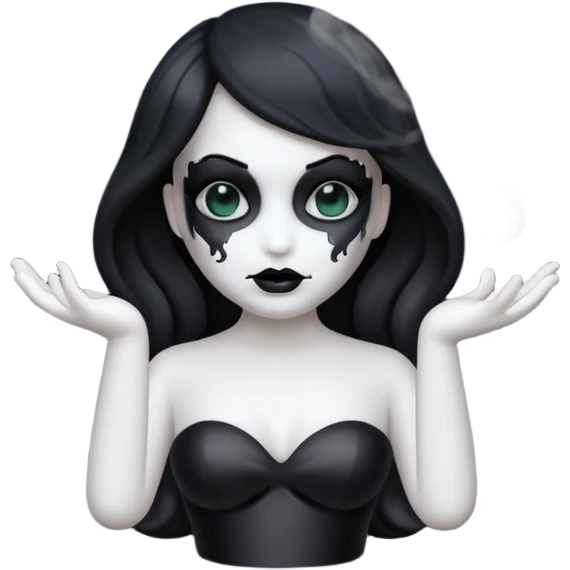 curved dolls, poisonous, black smoke emitted emoji