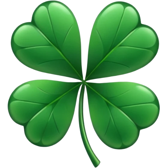 Five leaf clover black emoji