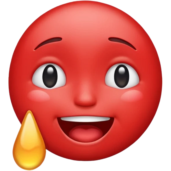 Make me a red emoji that is happy and is crying for happyness\ emoji