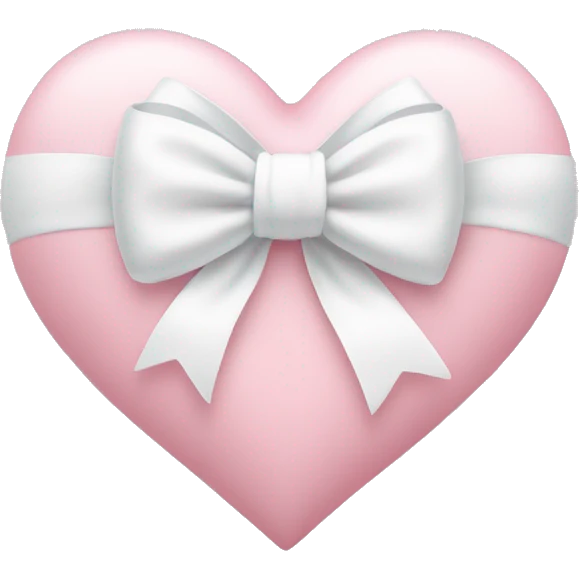 Pastel pink heart with white bow emoji