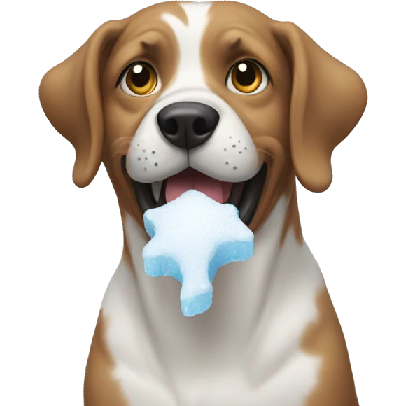 Dog eating snow  emoji