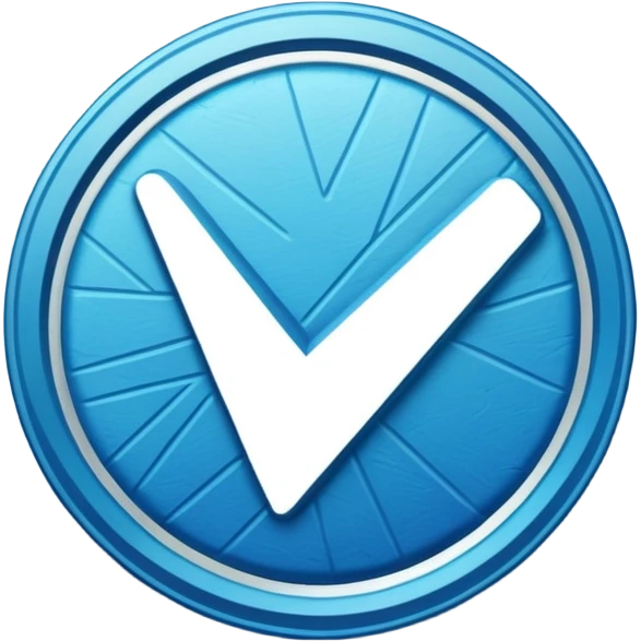 A blue tick ✅ verification badge with a rough outer body for my tiktok account emoji