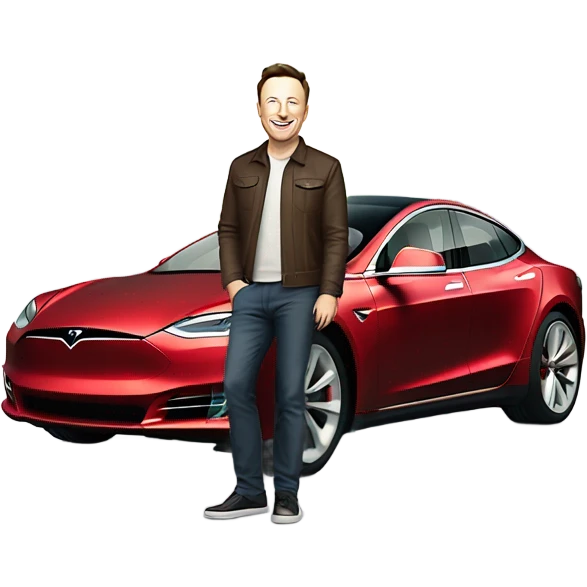 Elon Musk with Tesl emoji