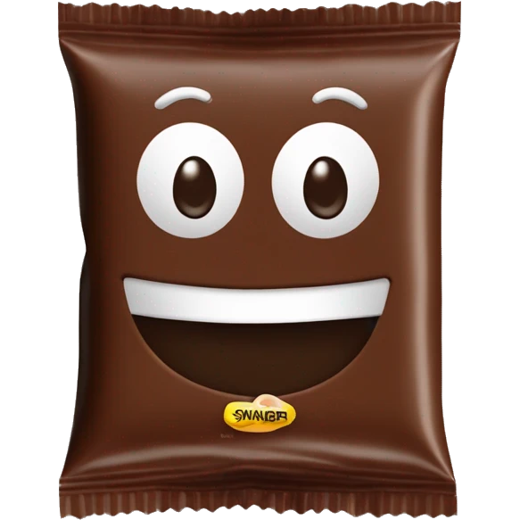 Chocolate in a wrapper with the inscription snaqer Chocolate in a wrapper with the inscription snaqer emoji