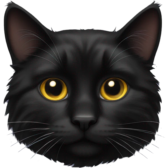 norwegian forest black cat emoji