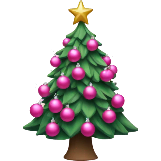 Christmas tree with pink ornaments  emoji