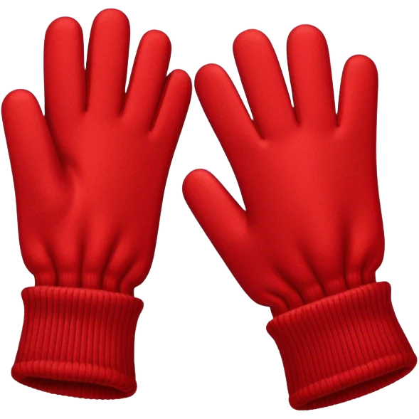 A pair of red wool gloves, cozy and soft, with ribbed cuffs emoji