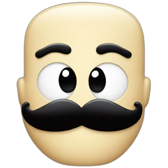 Charlie Chaplin toothbrush moustache emoji