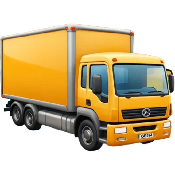 Lorry going too fast down a road emoji