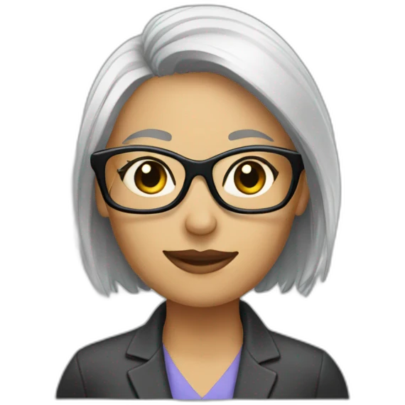 feemaleManager with black glasses emoji