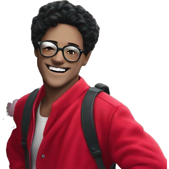 cool guy with flower emoji