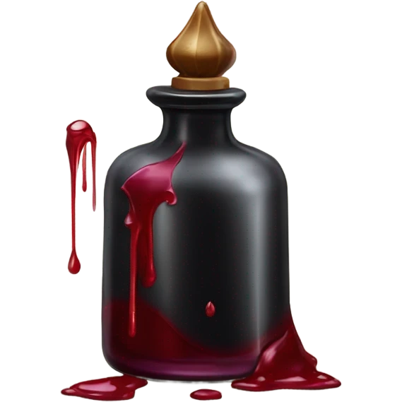 a stylish potion bottle with blood and a gothic lid, perfect for a vampire girl theme." emoji