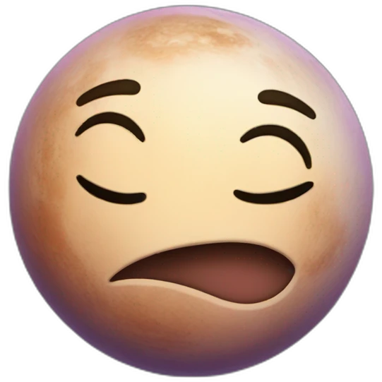 planet Venus with a cartoon sleepy face emoji