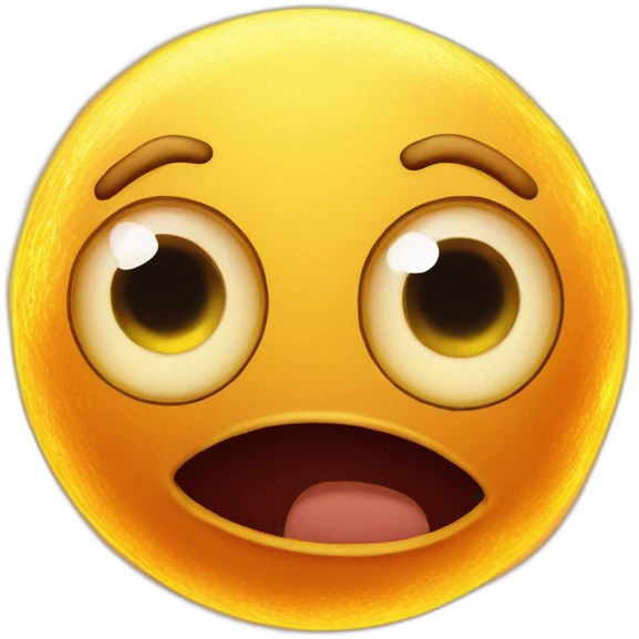 planet Sun with a cartoon ugly face with big childish eyes emoji