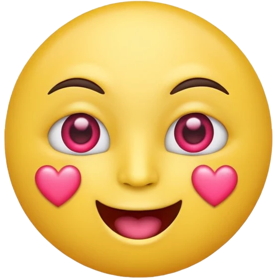 Emoji carita amarillo con ojos de corazones rosa  emoji