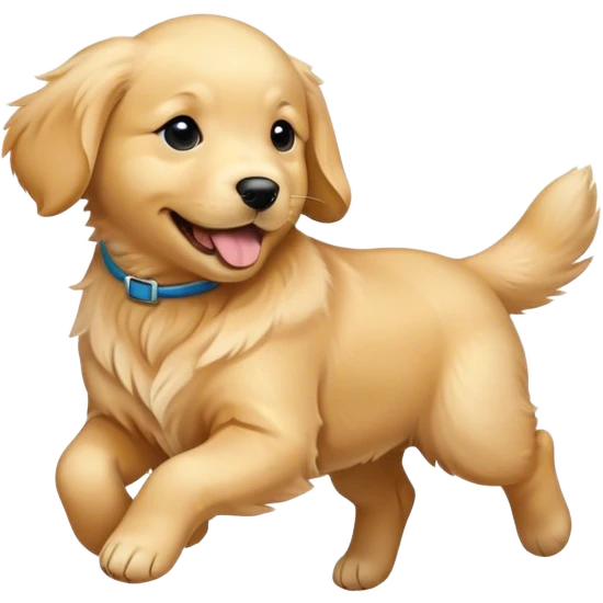 golden retriever puppy running emoji