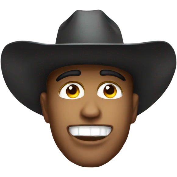 wrestler face paint wearing cowboy hat emoji