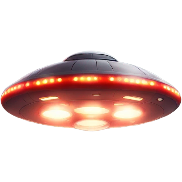 flyng UFO with red lights emoji