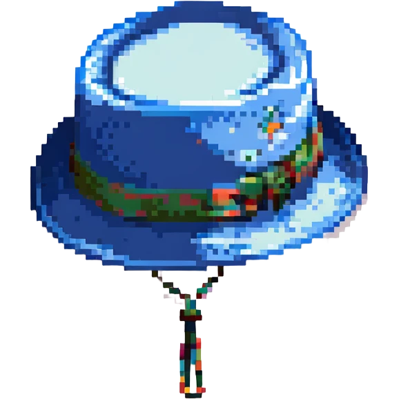 Синяя панамка со шнурком, no background emoji