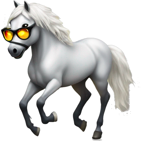 horse with sunglasses dancing rave lights emoji