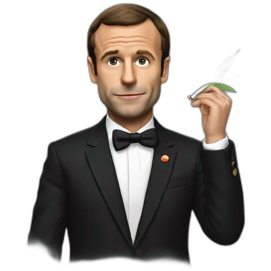 Macron smoking weed emoji