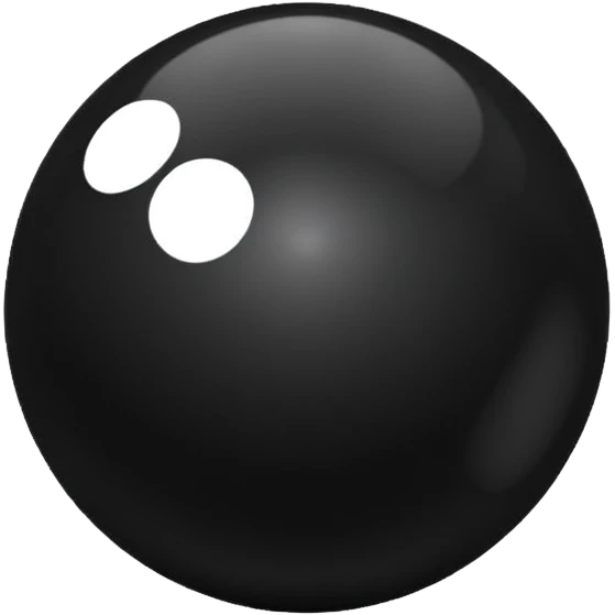 Black Ball with MB written on it. Nothing else no holes. emoji