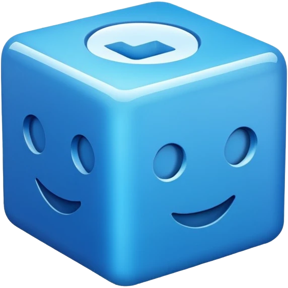 3d cube, blue color emoji
