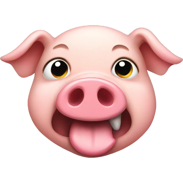Pig biting its lip emoji