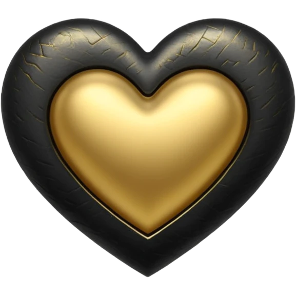 heart with black and gold highlights emoji