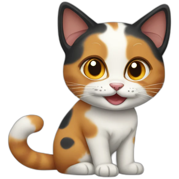 Calico happy cat emoji