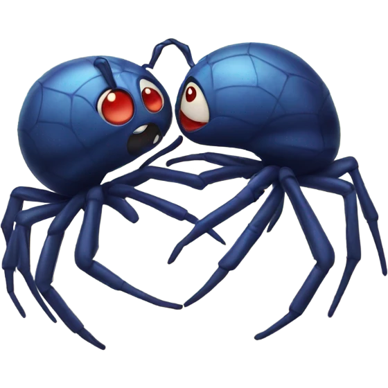 Two spiders kissing  emoji